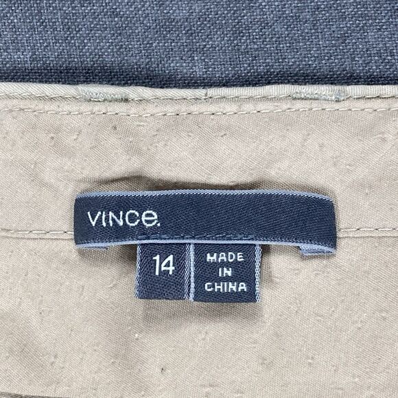 Vince Chino Pants Women 14 Cream Straight Leg Classic Career Preppy Basic Casual - Picture 14 of 14